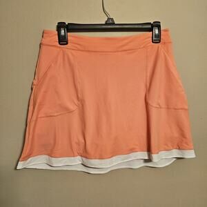 Peter Millar Sally Trim UPF 50+ Peach and White Skort Golf Tennis Medium